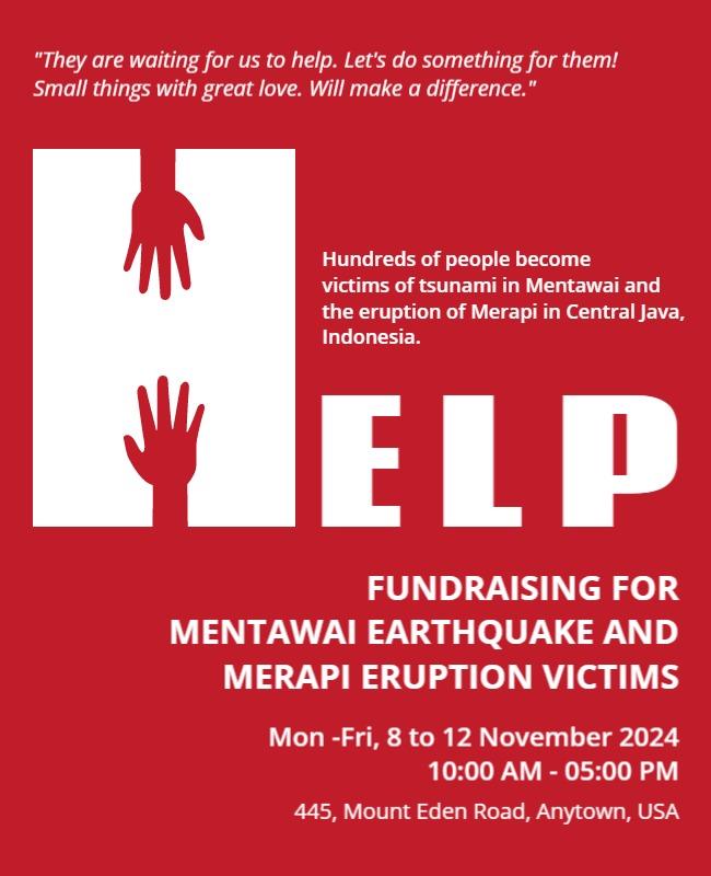 Earthquake and Eruption Relief Fundraising Flyer Template