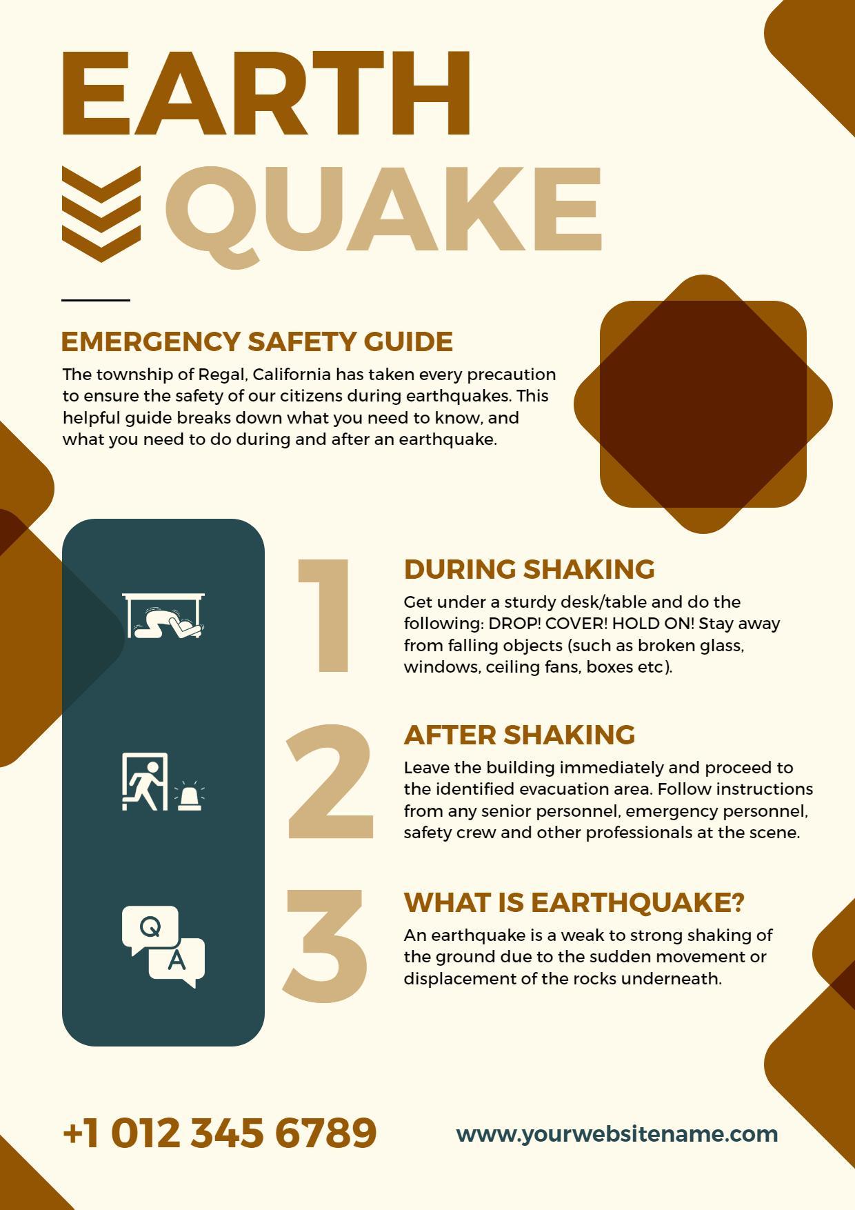 Earthquake Emergency Safety Guide Flyer Template