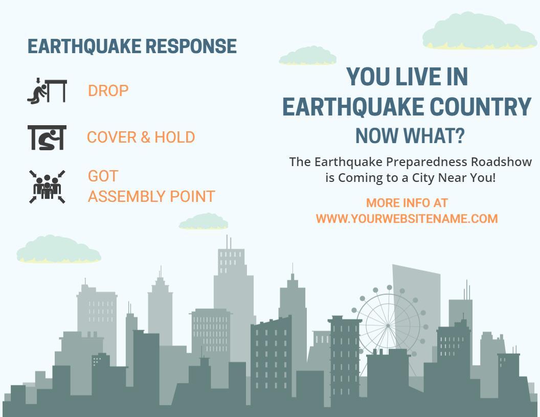 Earthquake Preparedness and Safety Response Brochure Template