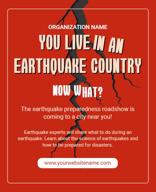 Earthquake Preparedness Roadshow Event Flyer Template