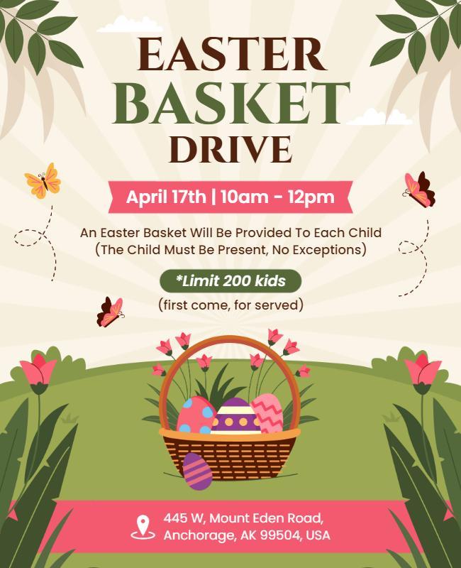 Easter Basket Drive Event Flyer Template