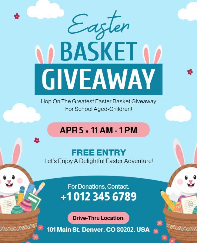Easter Basket Giveaway Event Flyer Template