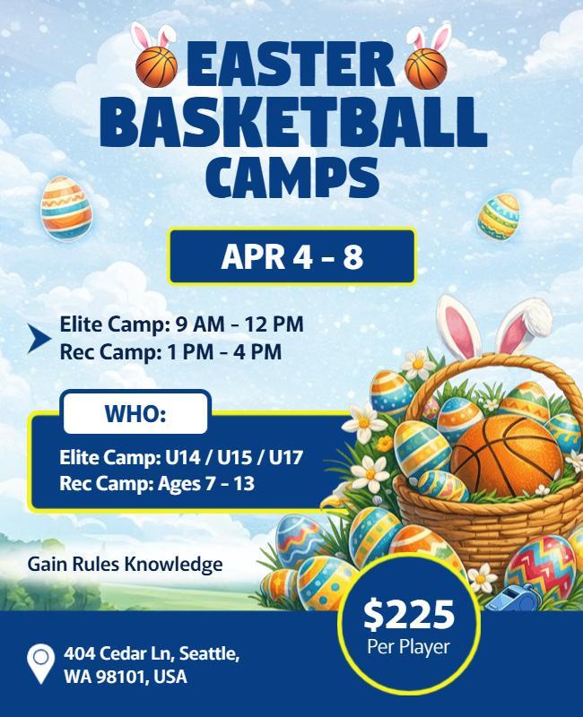 Easter Basketball Camps Flyer Template