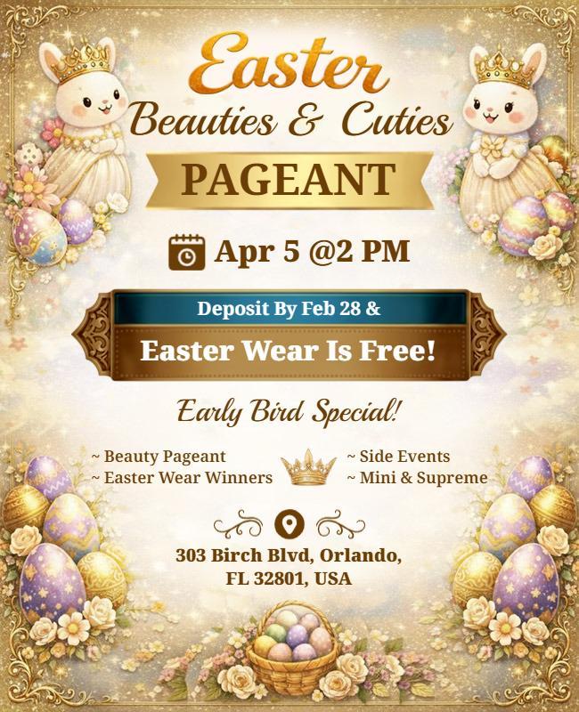 Easter Beauty Pageant Event Announcement Flyer Template