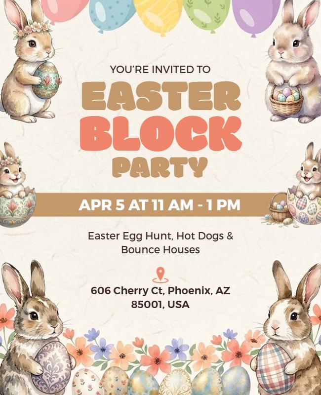 Easter Block Party Event Flyer Template