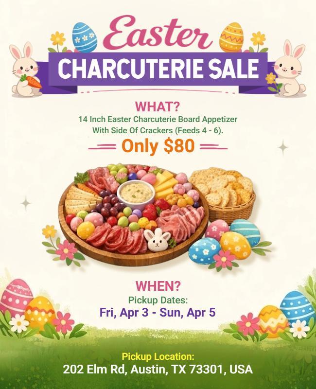 Easter Charcuterie Sale Flyer Template