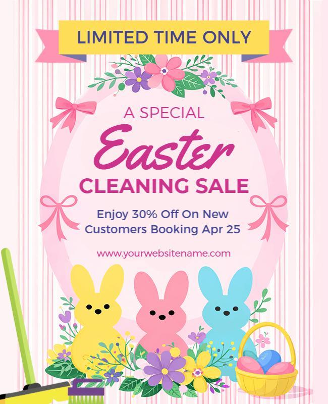 Easter Cleaning Sale Discount Flyer Template
