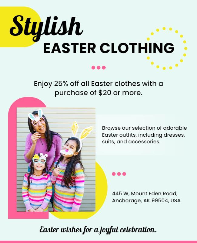 Easter Clothing Sale Promotional Flyer Template