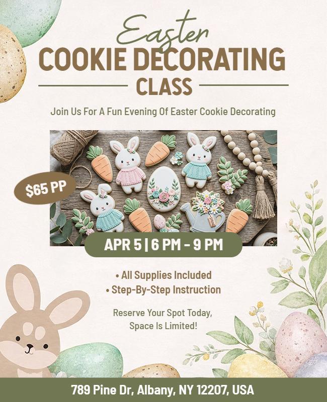 Easter Cookie Decorating Class Event Flyer Template