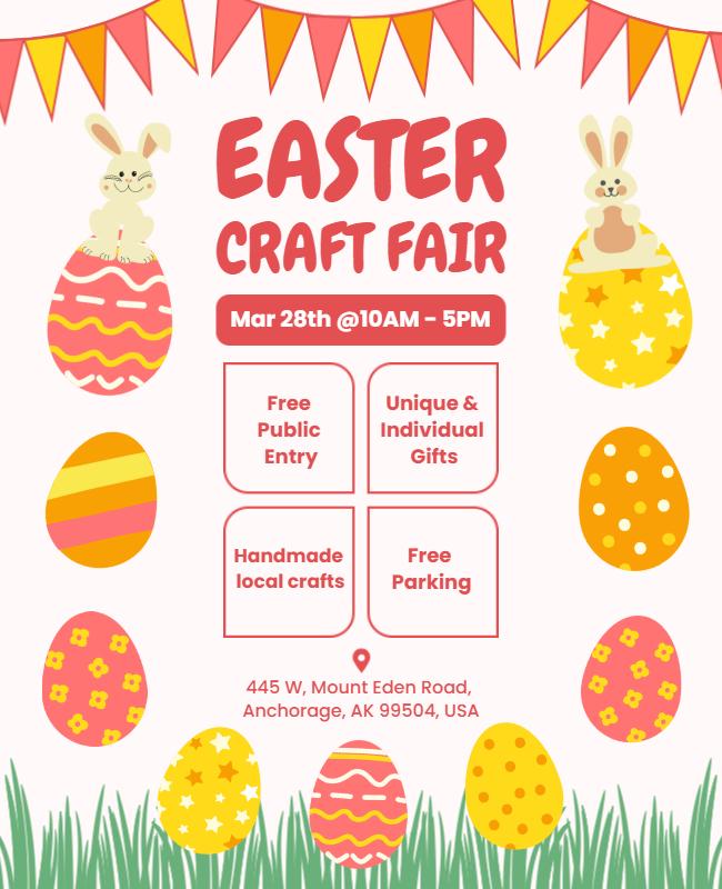 Easter Craft Fair with Handmade Gifts Flyer Template