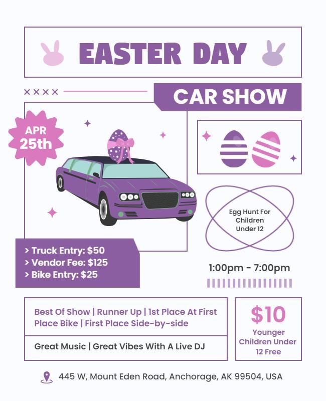 Easter Day Car Show Event Flyer Template