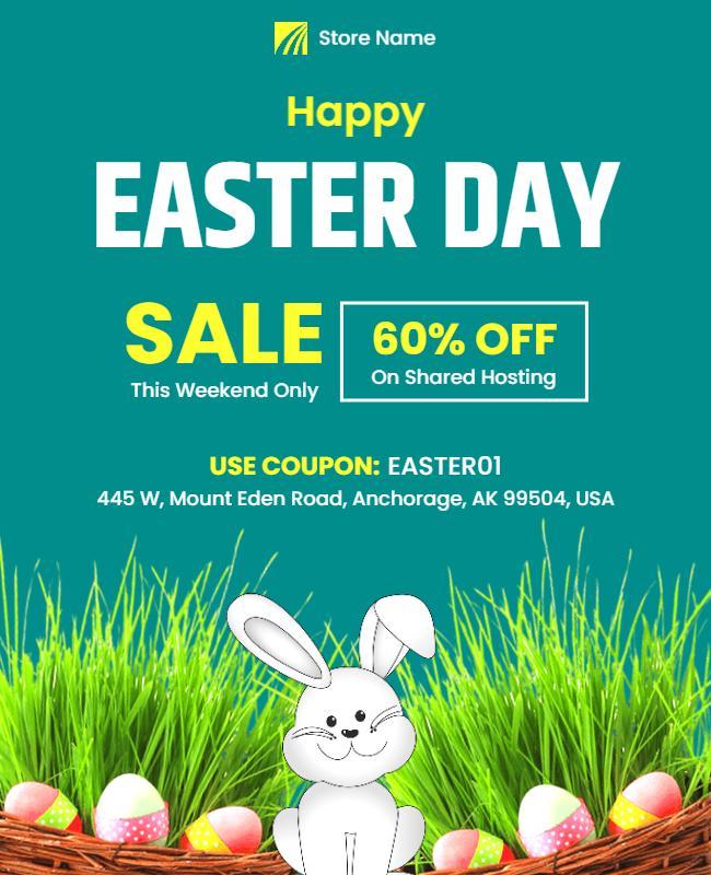 Easter Day Sale Discount Flyer Template