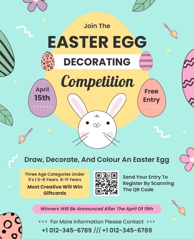 Easter Egg Decorating Competition Flyer Template