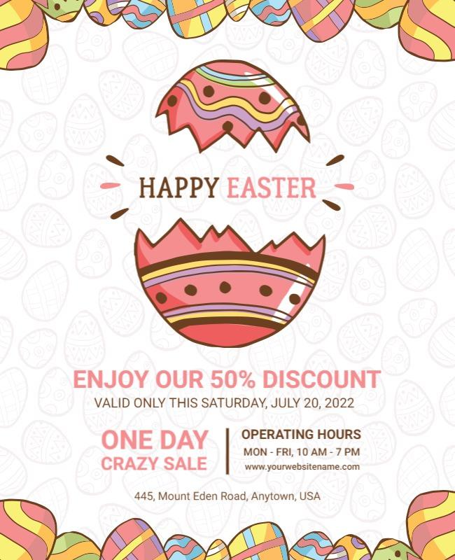 Easter Egg Discount Sale Flyer Template