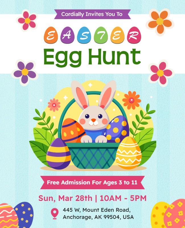 Easter Egg Hunt Community Event Flyer Template