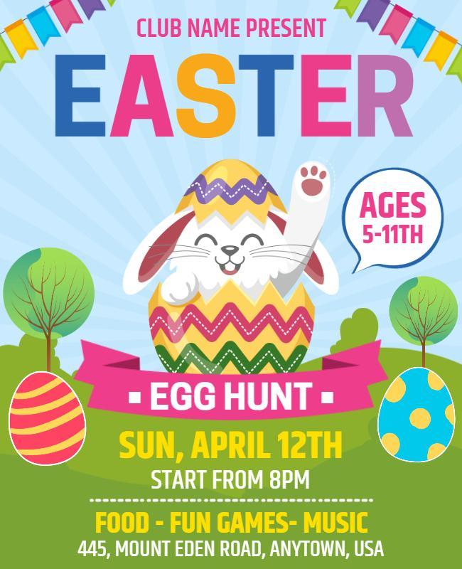 Easter Egg Hunt Family Event Flyer Template