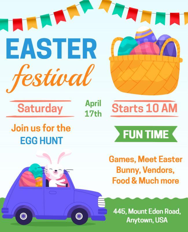 Easter Egg Hunt Festival Flyer Template