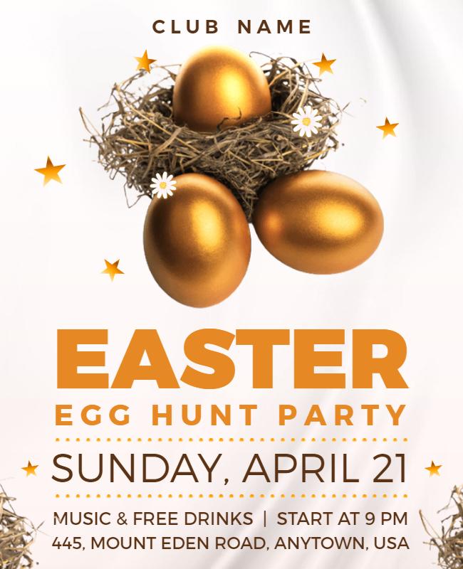 Easter Egg Hunt Party Celebration Flyer Template