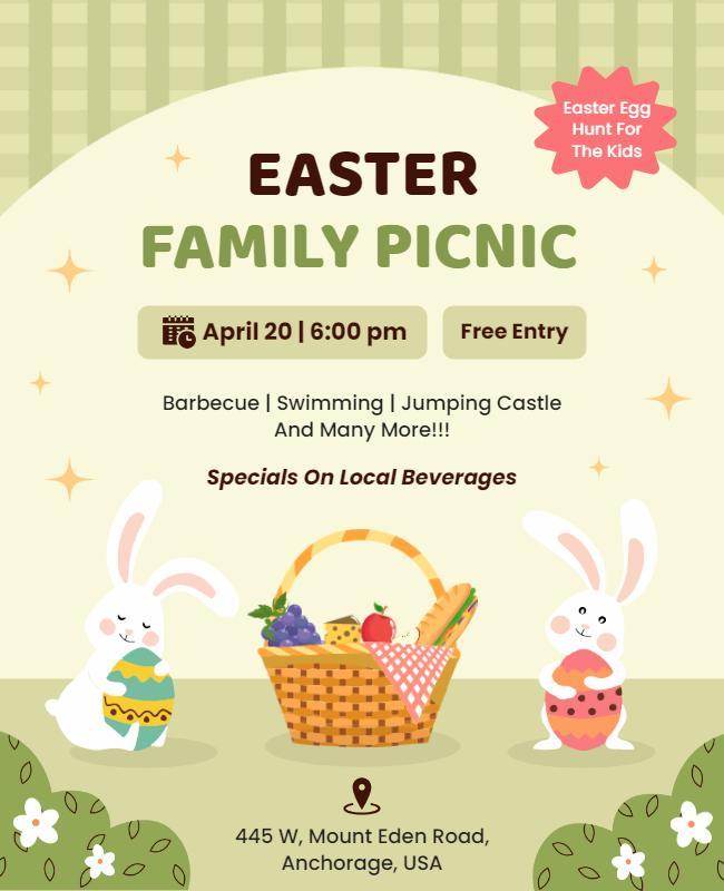 Easter Family Picnic Celebration Flyer Template