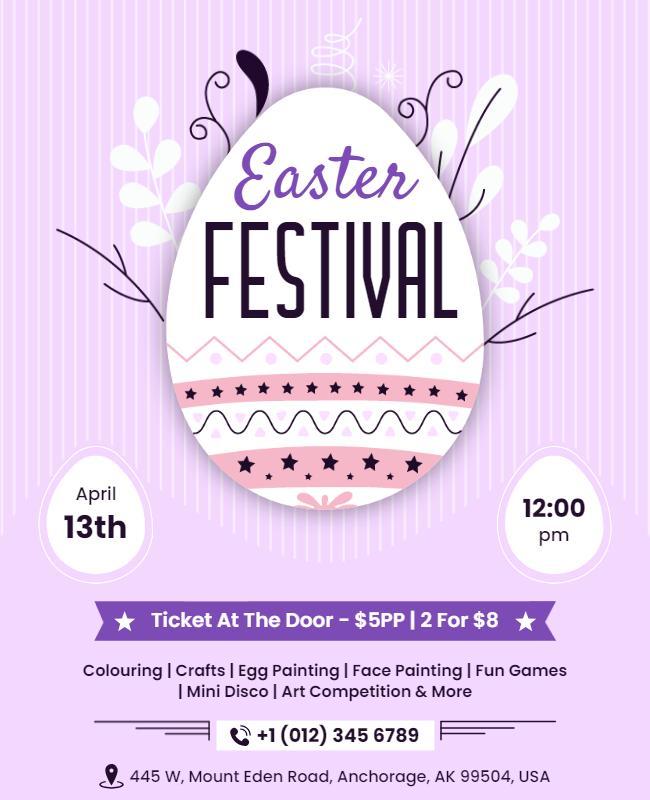 Easter Festival Celebration Event Flyer Template