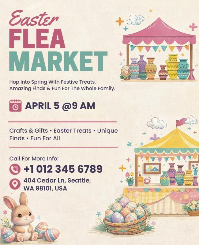Easter Flea Market Event Flyer Template