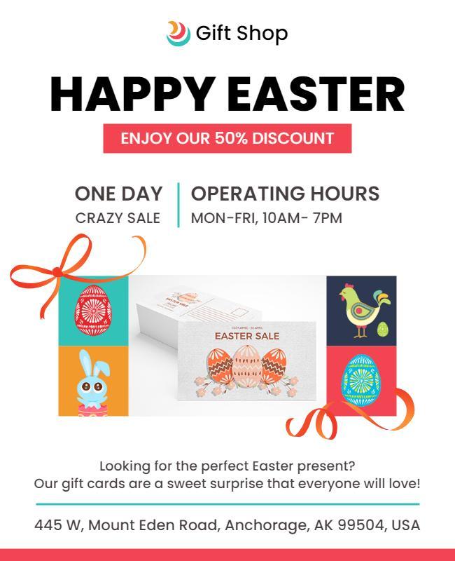 Easter Gift Shop Sale Flyer Template