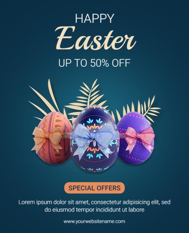 Easter Holiday Sale Promotion Flyer Template