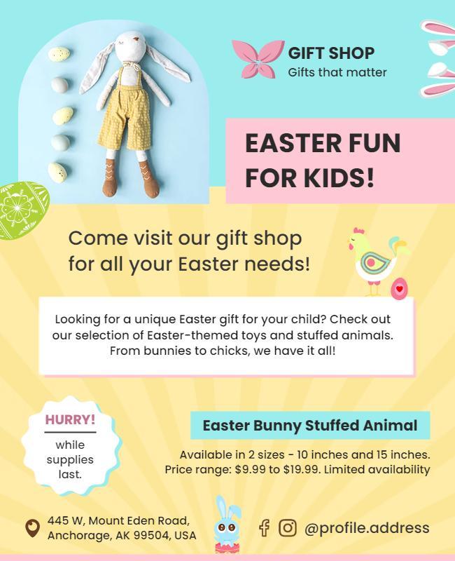 Easter Kids Gift Shop Promotional Flyer Template