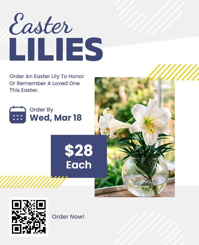 Easter Lily Flower Sale Promotion Flyer Template