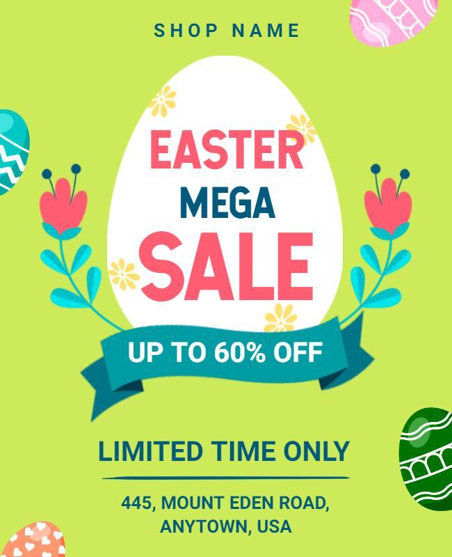 Easter Mega Sale Discount Flyer Template