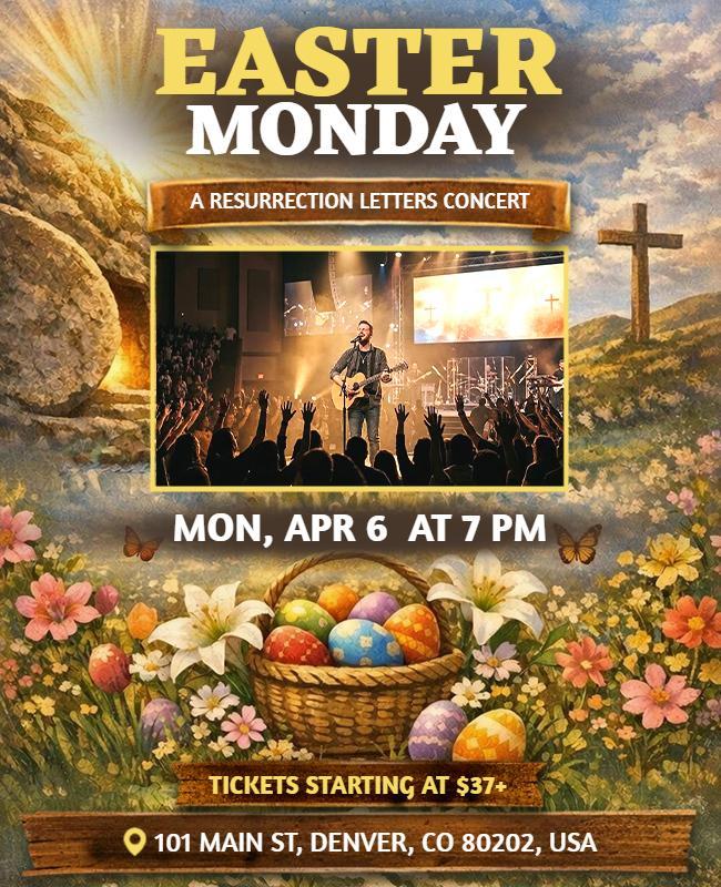 Easter Monday Concert Celebration Flyer Template