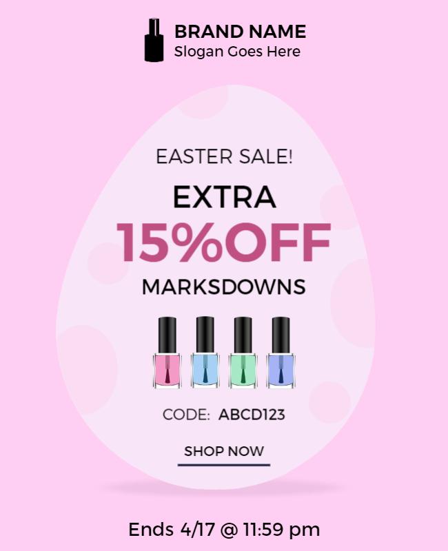 Easter Nail Polish Sale Discount Flyer Template