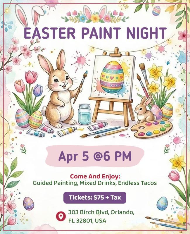 Easter Paint Night Event Flyer Template