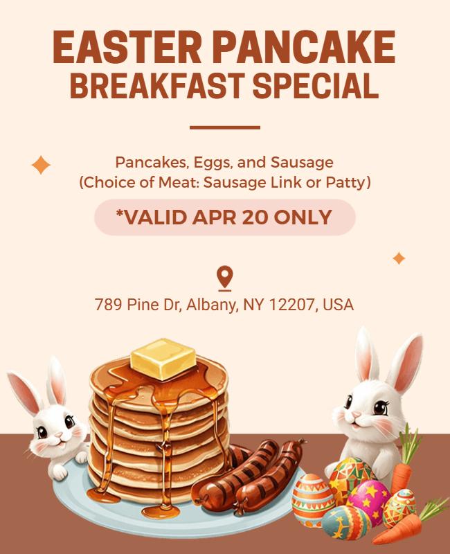 Easter Pancake Breakfast Special Flyer Template