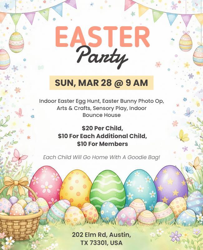Easter Party Celebration Flyer Template