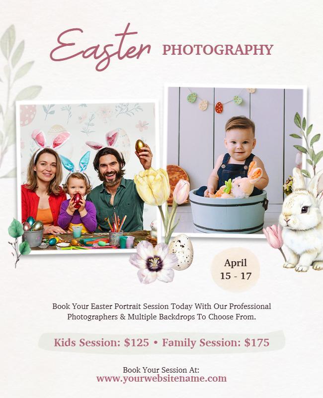 Easter Portrait Photography Session Flyer Template