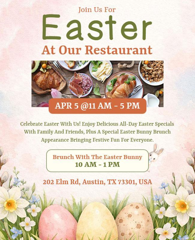 Easter Restaurant Event Celebration Poster Template