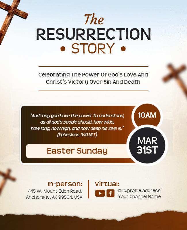 Easter Resurrection Celebration Church Flyer Template