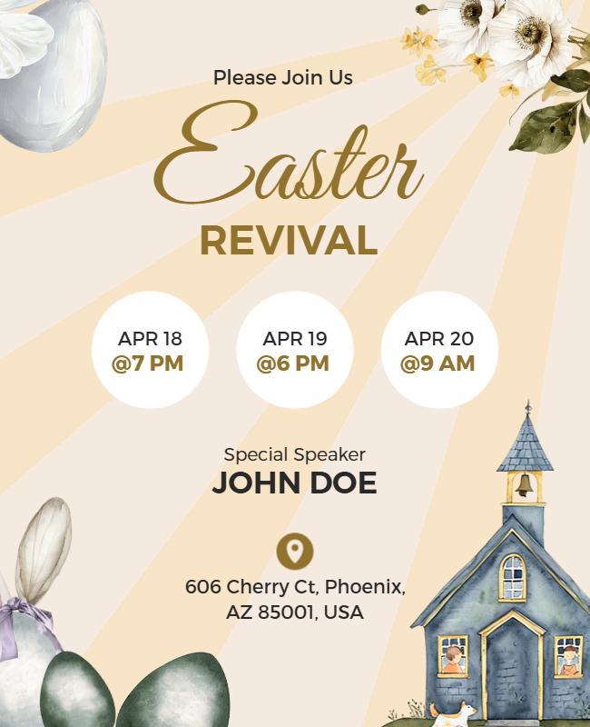Easter Revival Church Event Flyer Template
