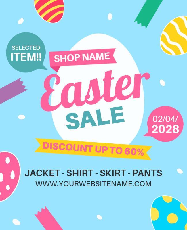 Easter Sale Discount Shopping Flyer Template