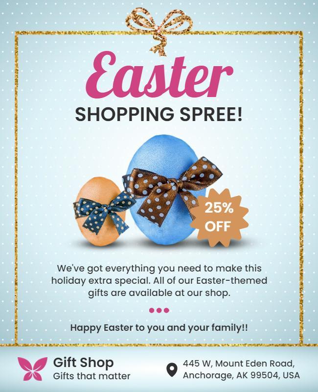 Easter Shopping Spree Gift Shop Flyer Template