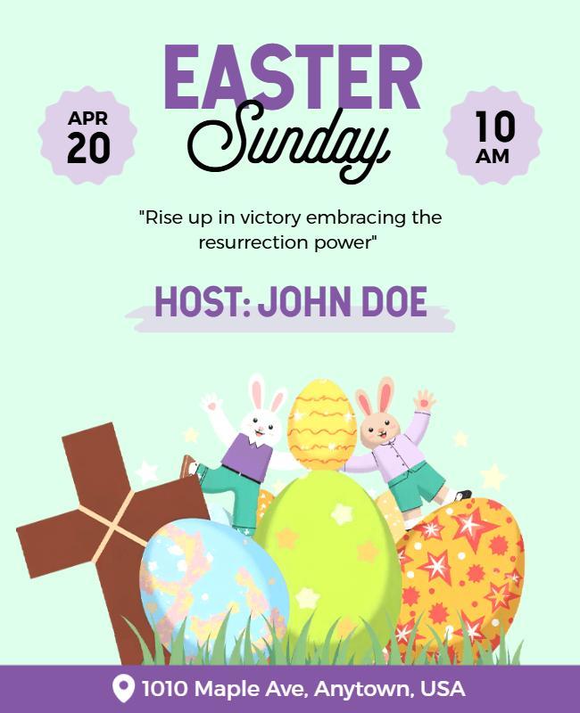 Easter Sunday Celebration Event Flyer Template
