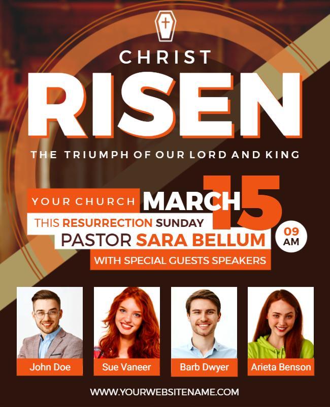 Easter Sunday Church Celebration Flyer Template