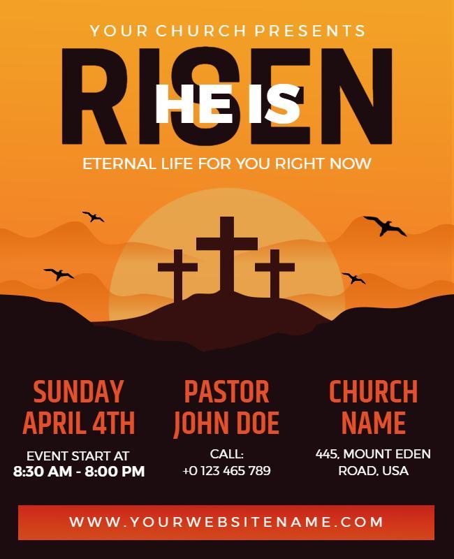 Easter Sunday Church Event Flyer Template