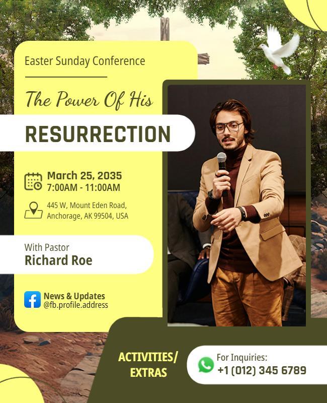 Easter Sunday Conference Church Event Flyer Template