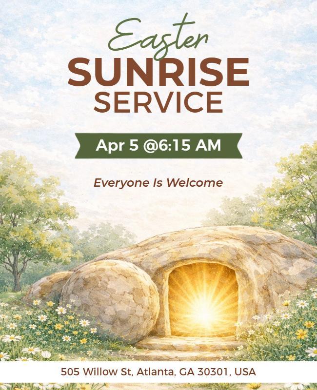 Easter Sunrise Service Event Poster Template