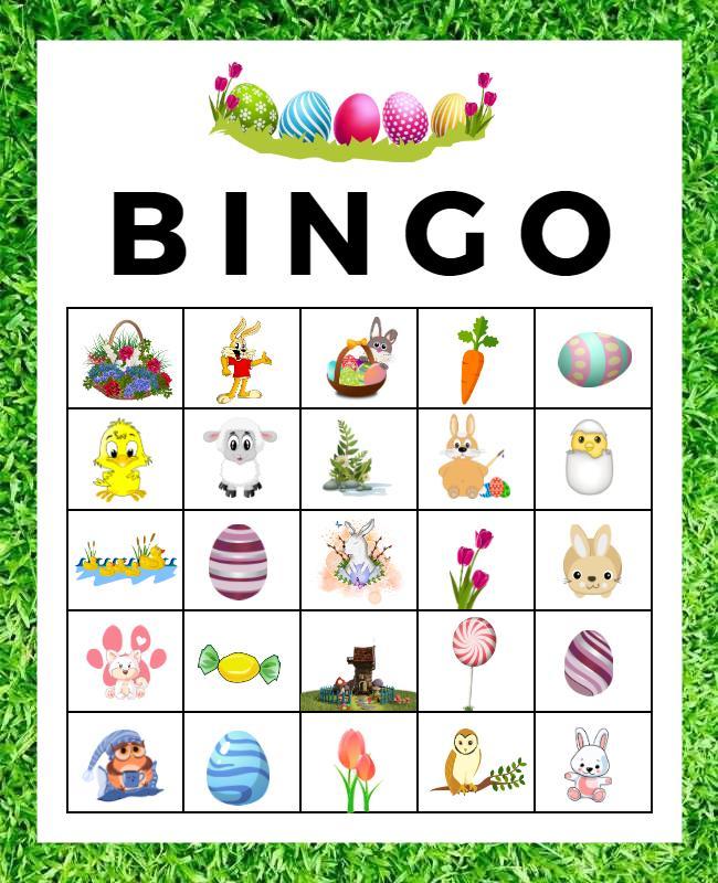 Easter Themed Bingo Game Flyer Template