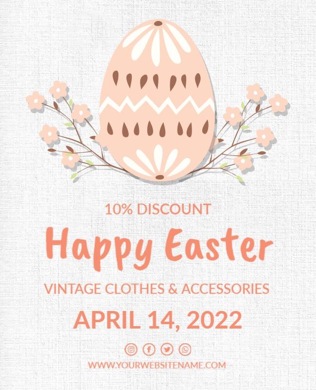 Easter Vintage Clothes Sale Flyer Template