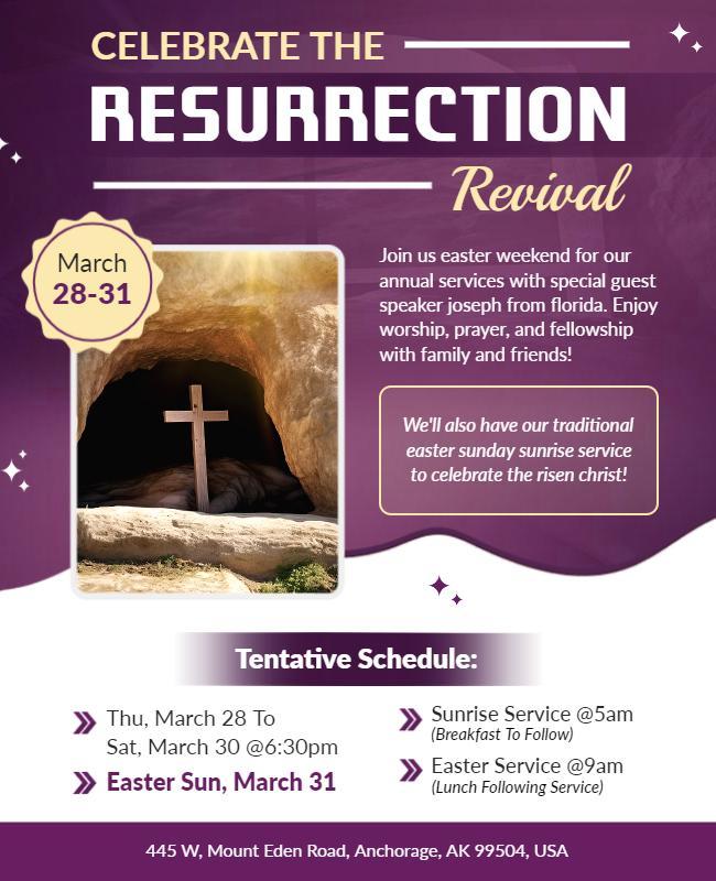 Easter Weekend Resurrection Celebration Flyer Template