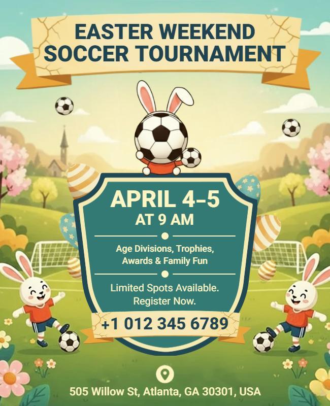 Easter Weekend Soccer Tournament Flyer Template